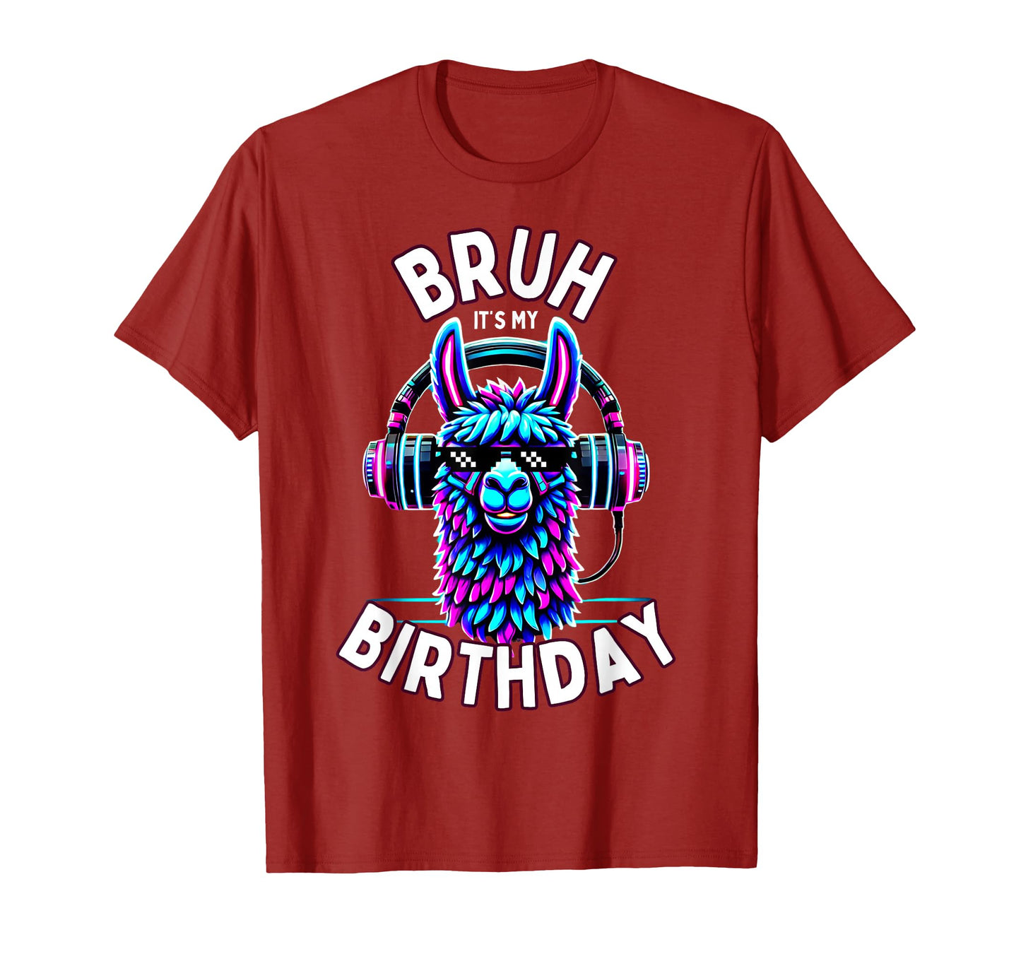 Bruh Its My Birthday Llama Boy Kids Girl Family Funny Party T-Shirt