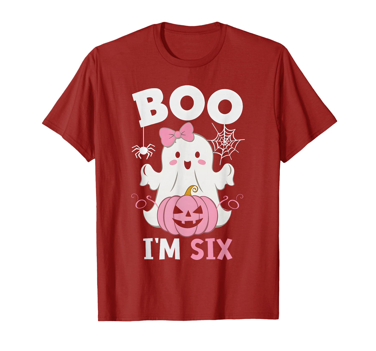 Ghost Boo I'm Six Year 6th Birthday Girls Halloween Groovy T-Shirt