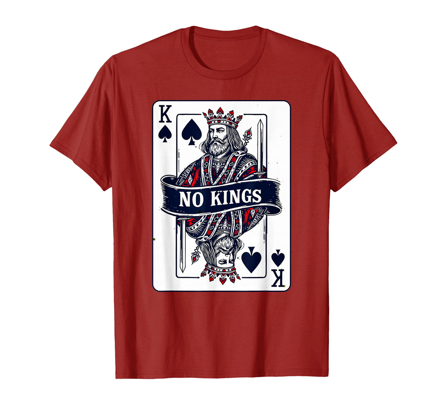 No Kings Playing Card Design Statement T-Shirt