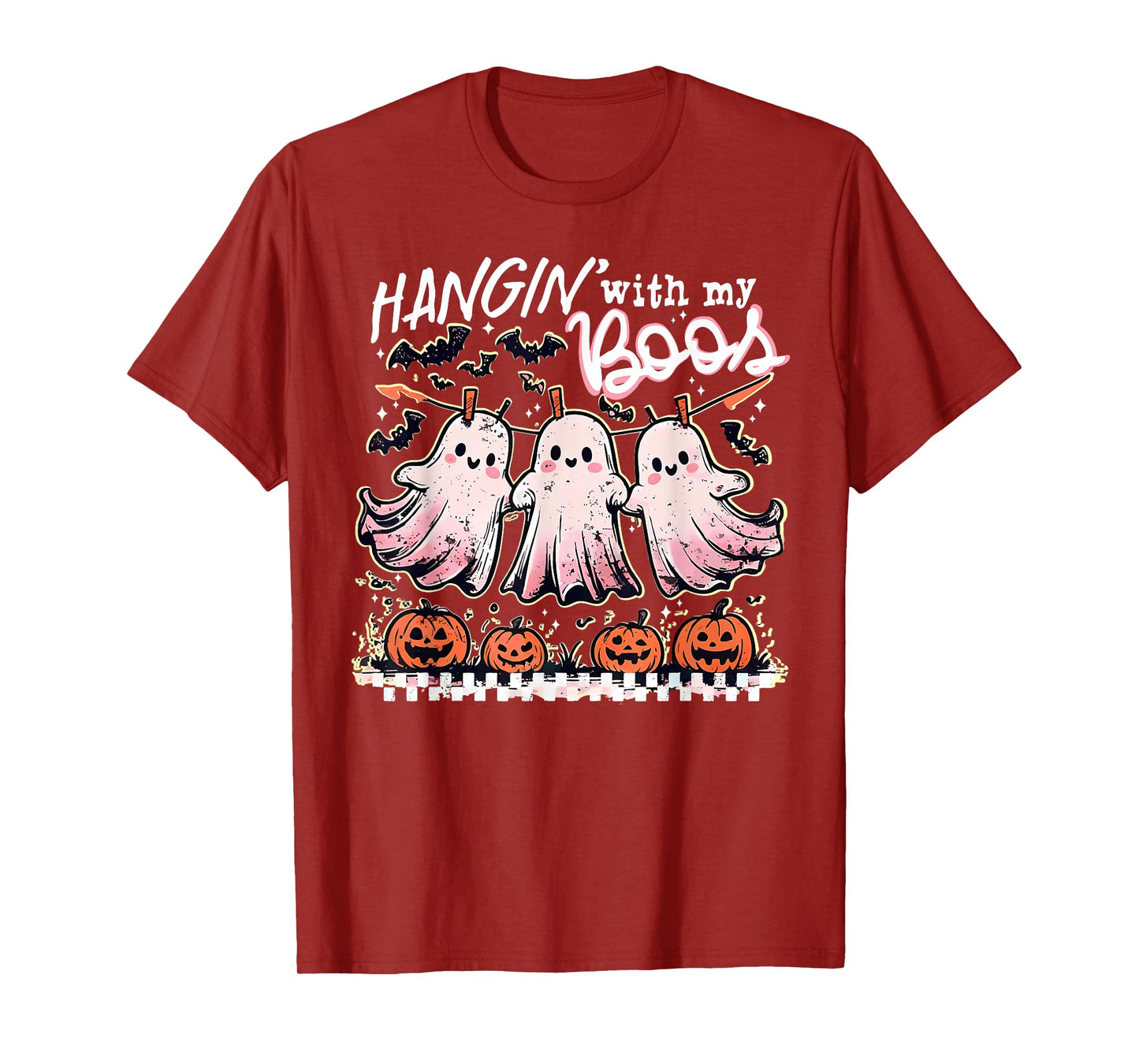 Funny Hanging Ghosts Halloween Hangin’ With My Boos Fall T-Shirt