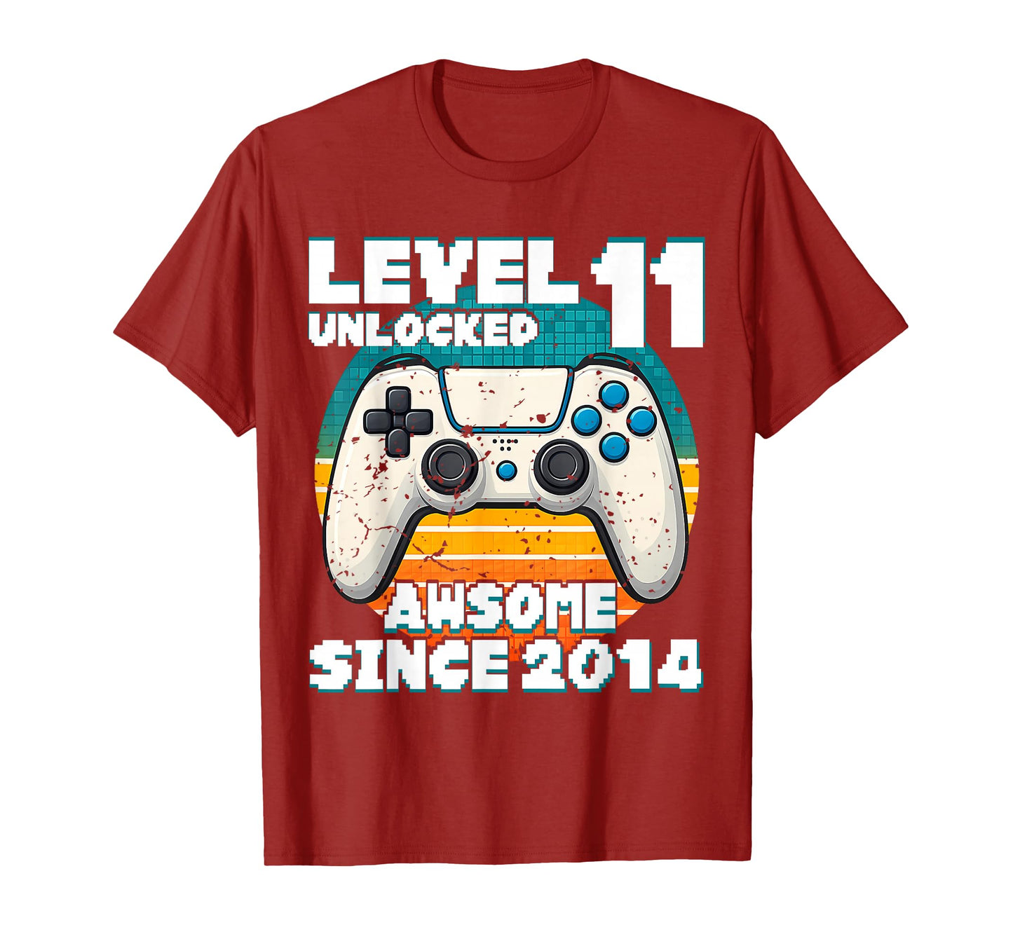 Level 11 Unlocked Awesome Since 2014 Gaming 11th Birthday T-Shirt