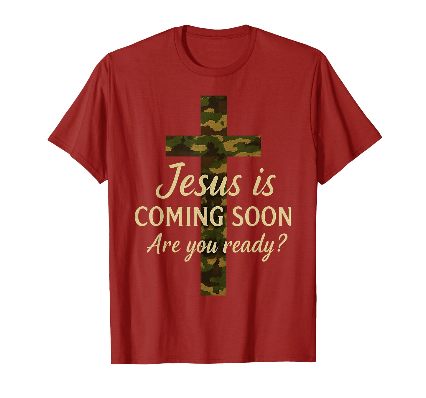 Camo Jesus is Coming Soon Vintage Ready Christians Faith T-Shirt