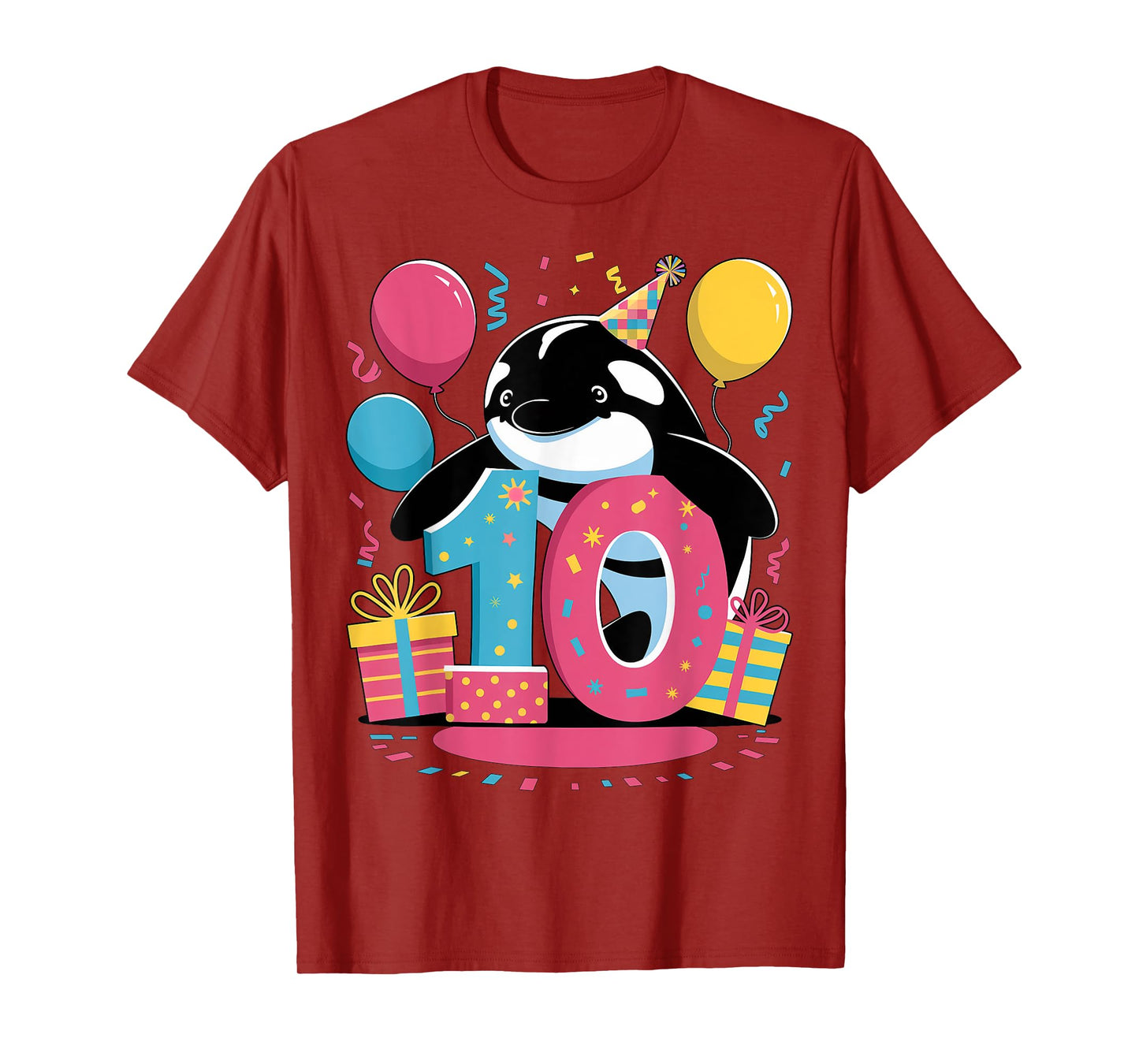 Orca 10th birthday for boy girl 10 years old tenth ten Orca T-Shirt