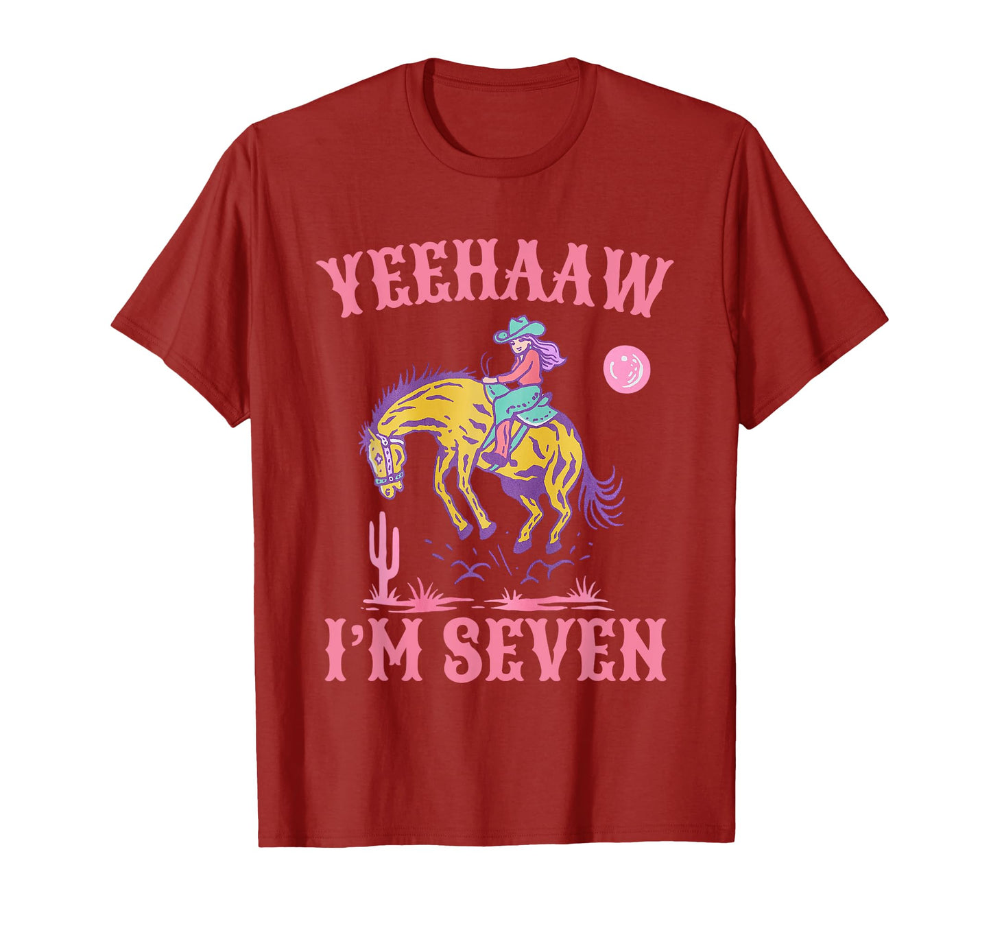 Kids 7 years old Cowgirl Western Rodeo 7th Birthday girl T-Shirt