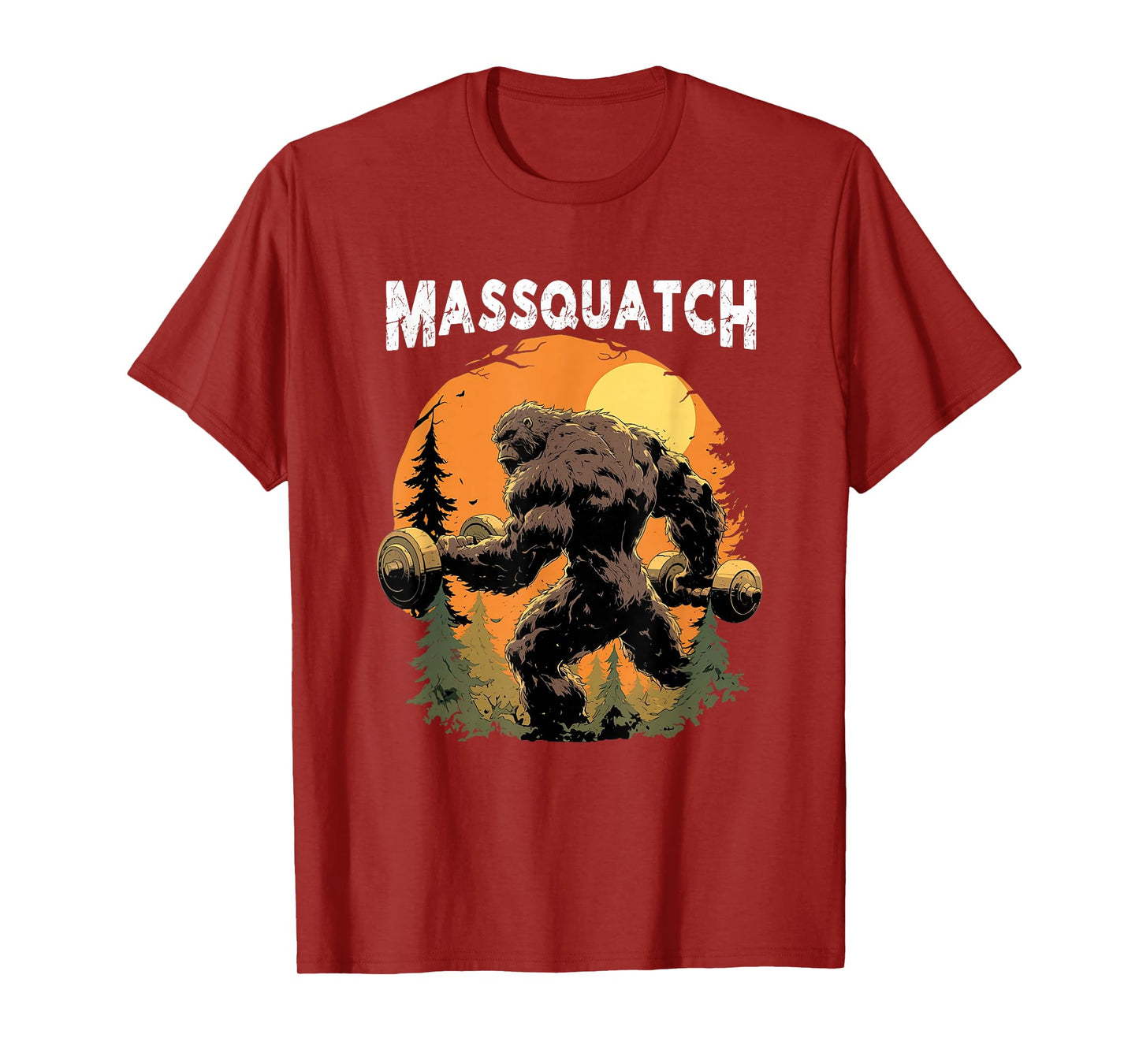 Hairy Animal Workout Merch Bigfoot Massquatch Funny Sasquatch Workout Gym Weightlifter T-Shirt