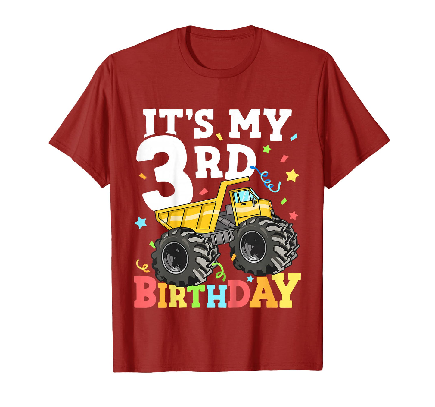 Kids It's My 3rd Birthday Construction Truck Birthday Boy Toddler T-Shirt
