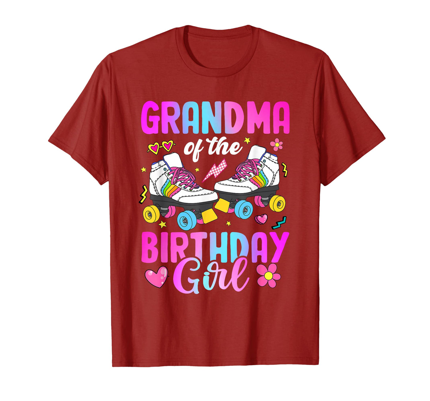 Grandma Of The Birthday Girl Rolling Skate Bday Family T-Shirt