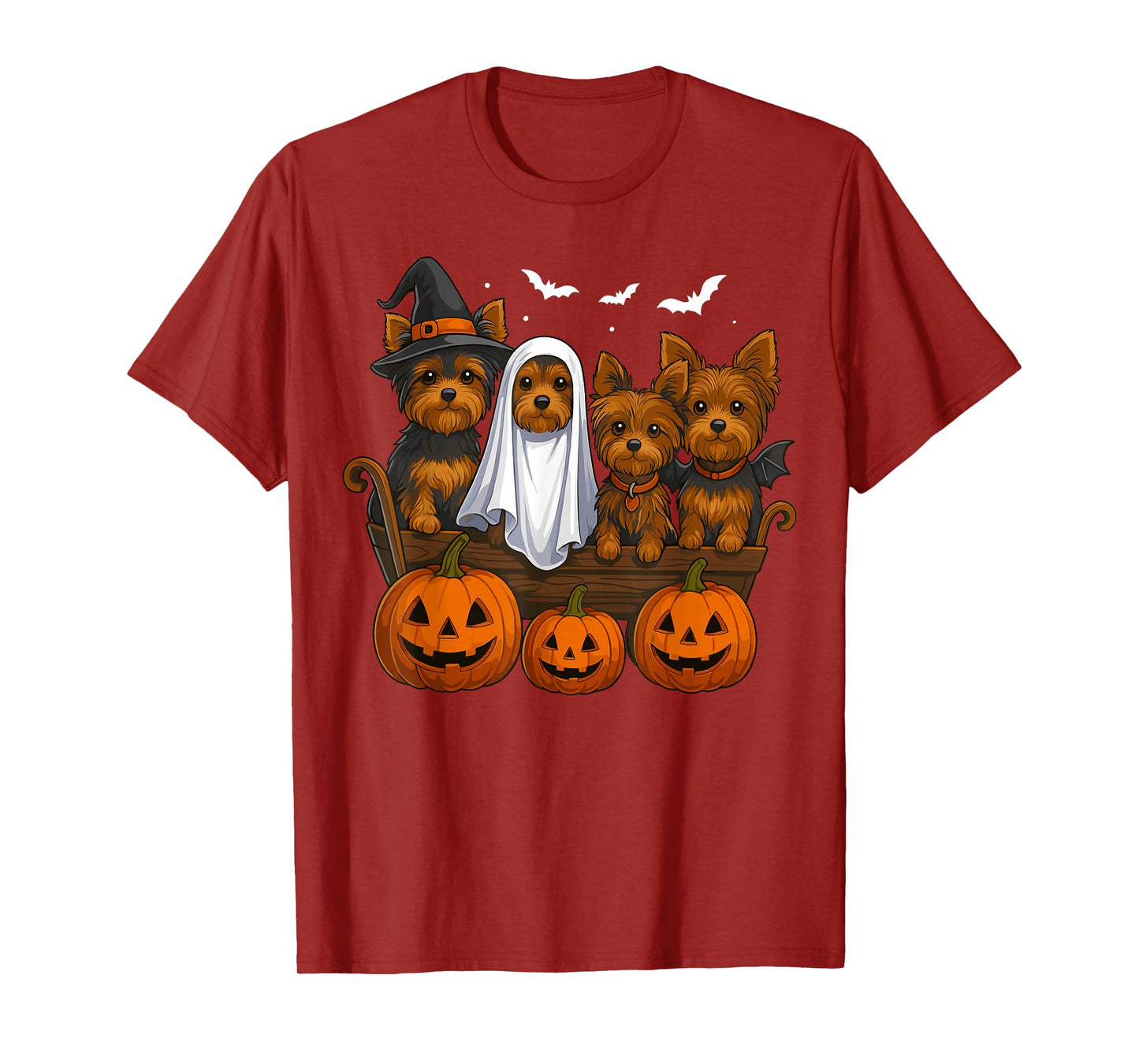 Yorkie Halloween Funny Yorkshire Terrier Dog Trick or Treat T-Shirt