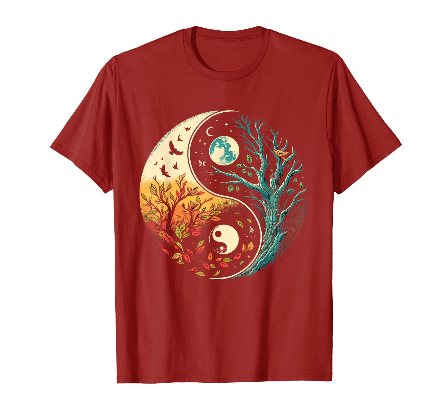 Yin Yang Tree Japanese Buddhist Zen T-Shirt