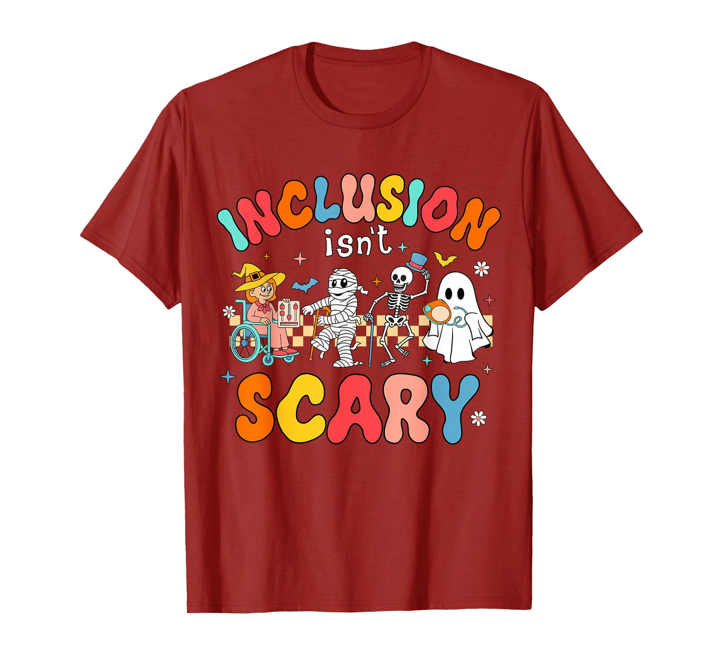 Inclusion Isn't Scary Ghost Mummy Halloween SLP Sped Teacher T-Shirt