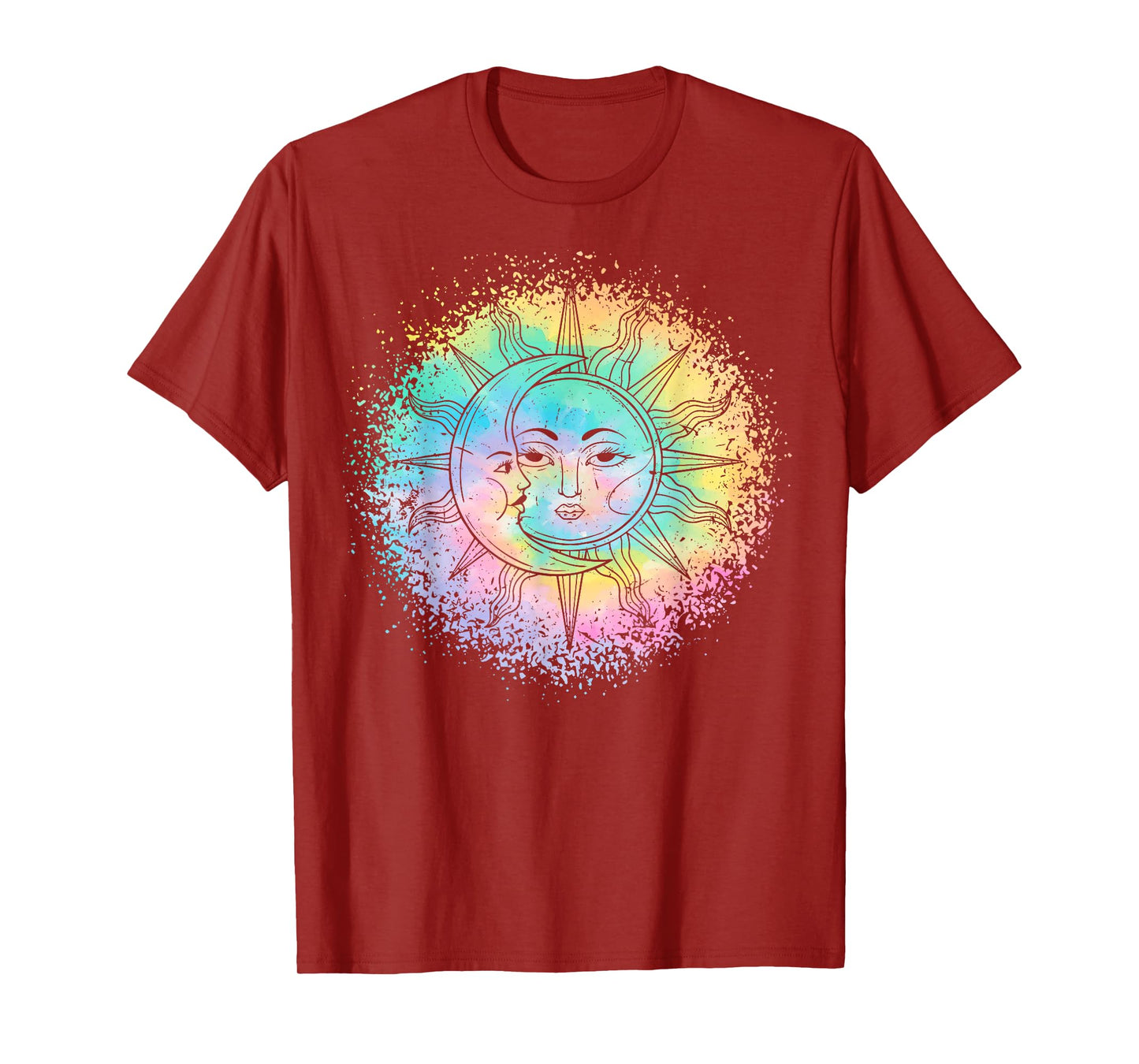 Sun and Moon Tie Dye casual Hipster Boho Funny Cute graphic T-Shirt