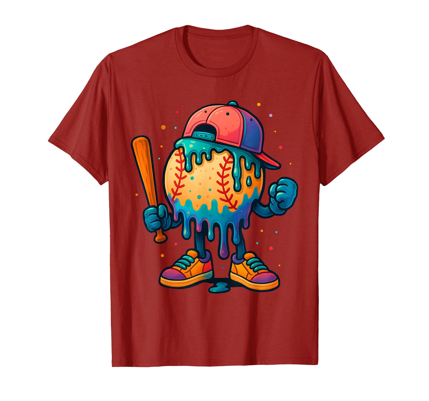 Baseball Drip Ice Cream Drip Sport Player Kids Youth Boys T-Shirt