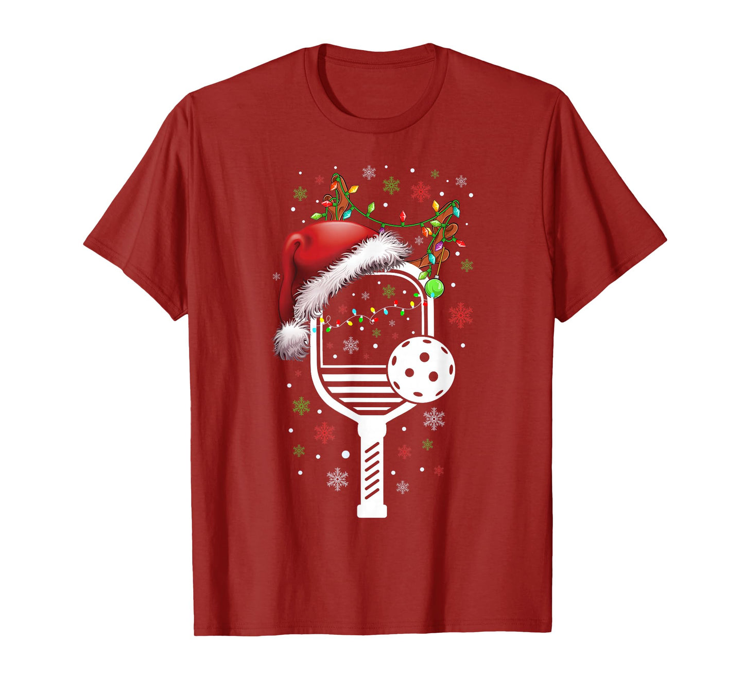 Pickleball Player Christmas Holiday Reindeer Xmas Women Men T-Shirt