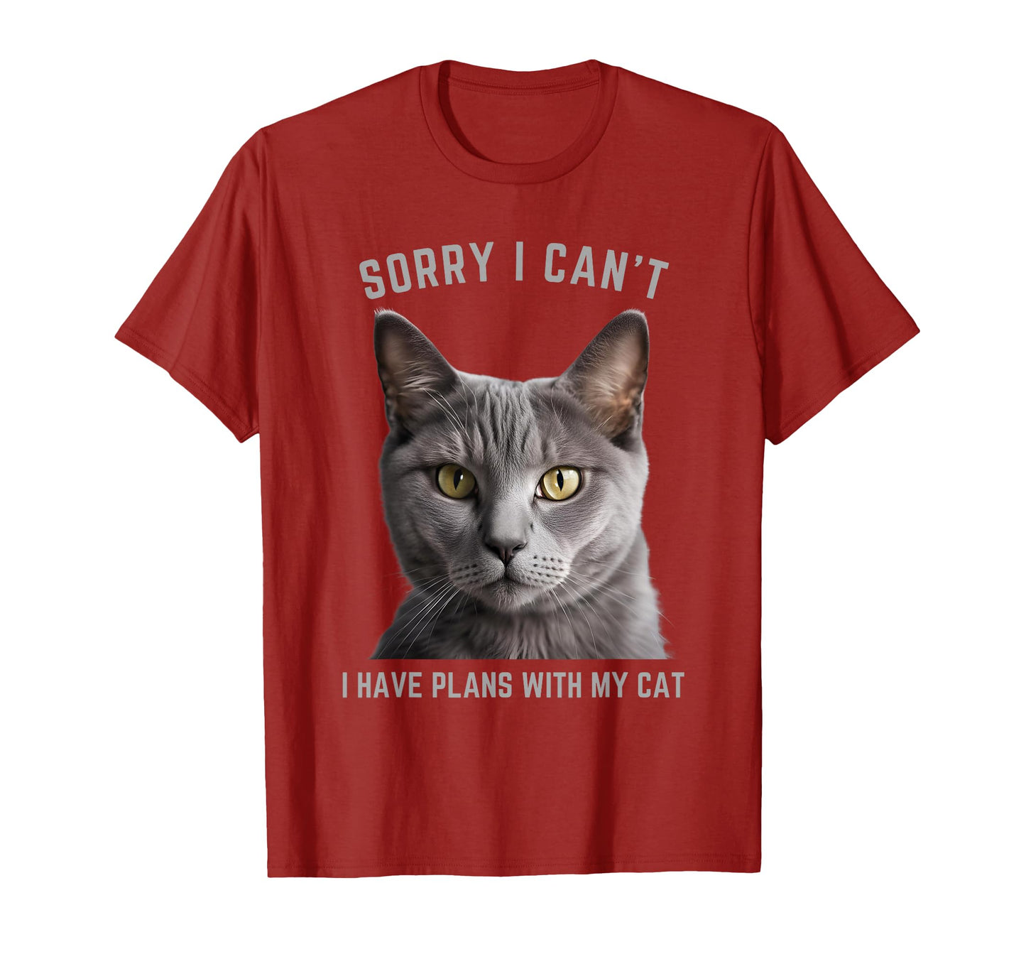 Sorry I Can't I Have Plans with My Cat - Gray Cat T-Shirt