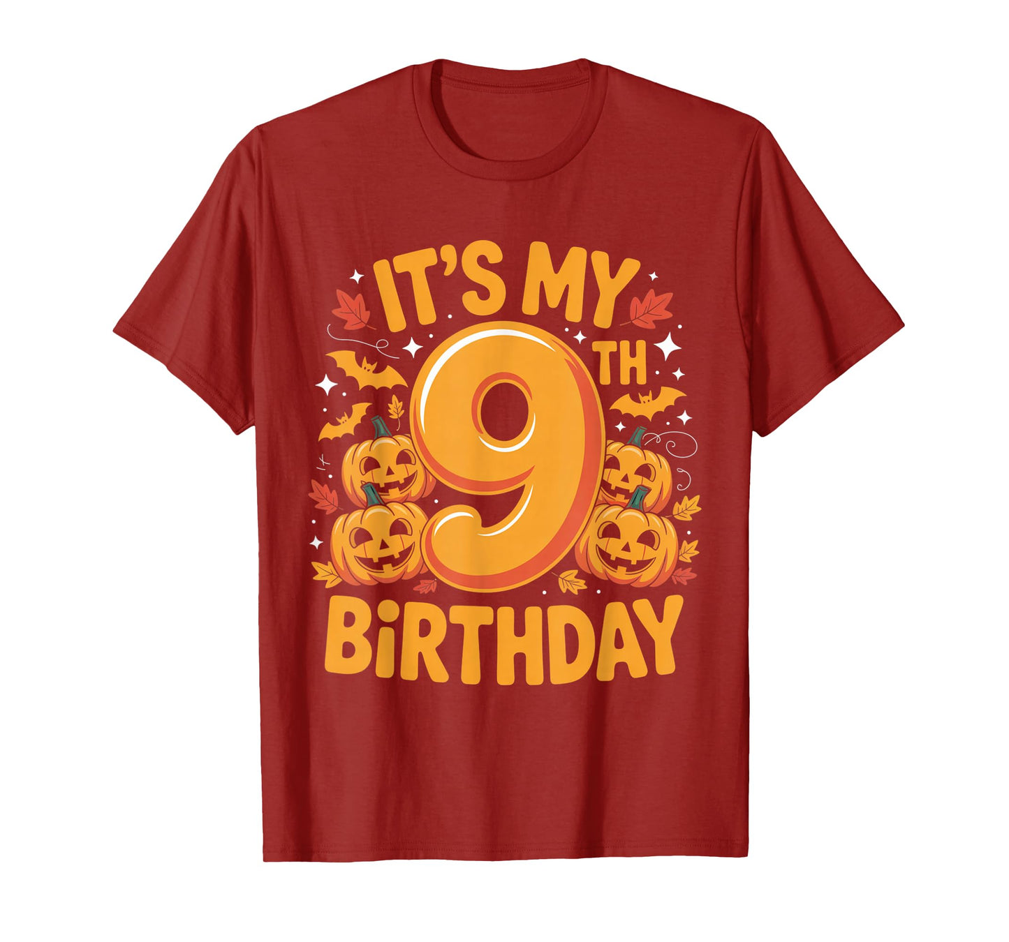 It’s My 9th Birthday Outfit with Halloween Pumpkins and Bats T-Shirt