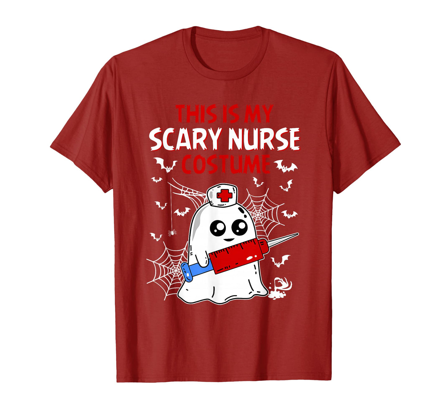 Halloween My Scary Nurse Costume Funny Ghost Scrub Women T-Shirt