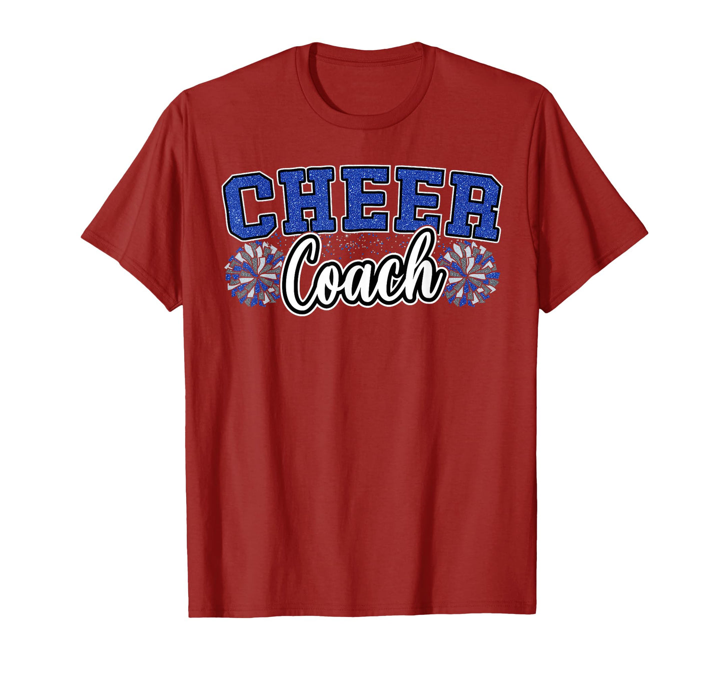 Loud Proud Cheer Coach Pom Poms Blue Cheerleader Women T-Shirt