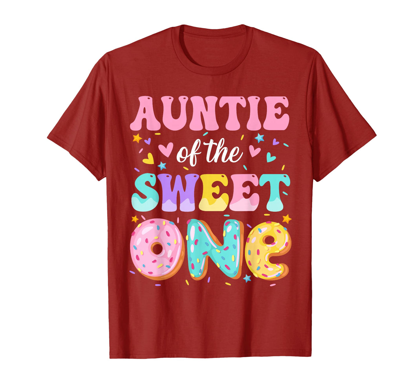 Auntie Of The Sweet One 1st Birthday Donut Bday Party T-Shirt