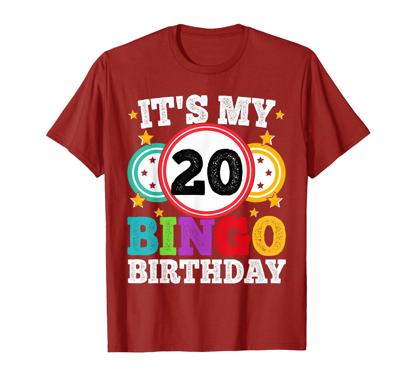 Bingo 20th Birthday Its My 20 Bingo Birthday Men Women Funny T-Shirt