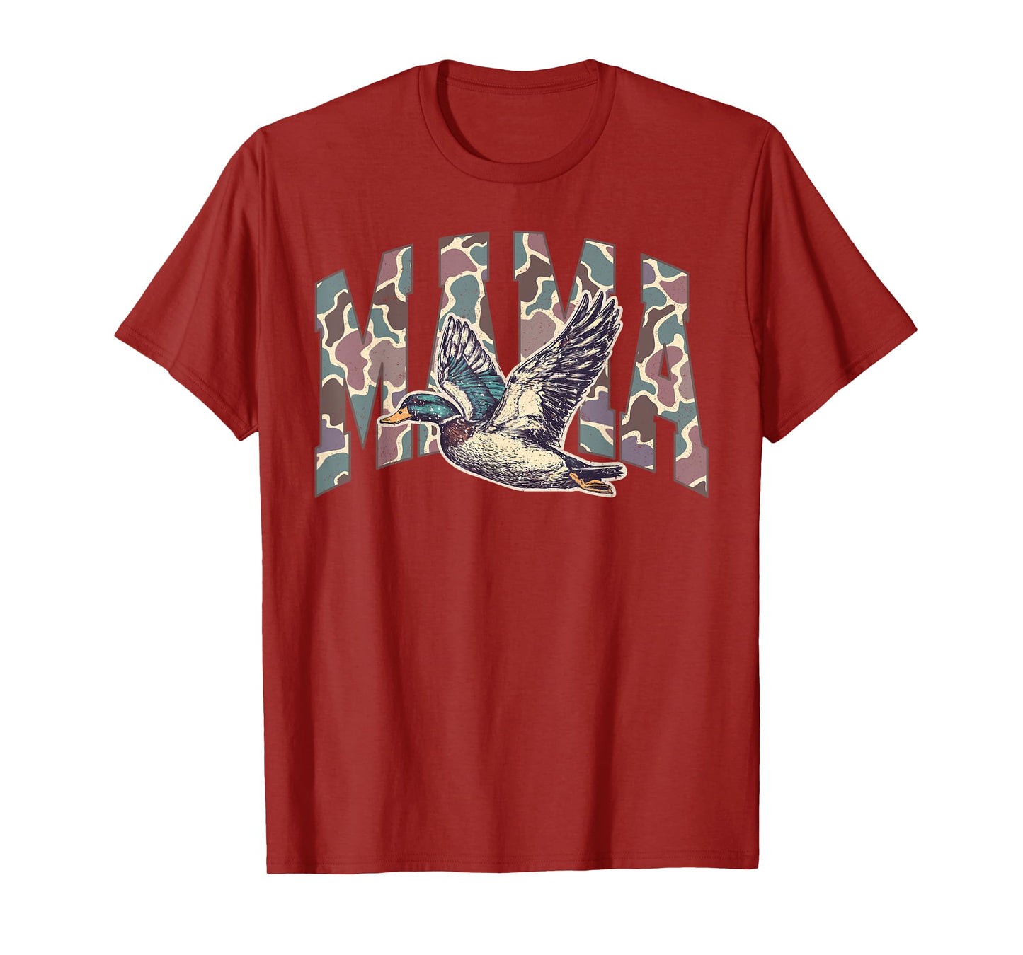 Mallard Duck Hunting Mama Retro Camouflage Daddy Mothers Day T-Shirt