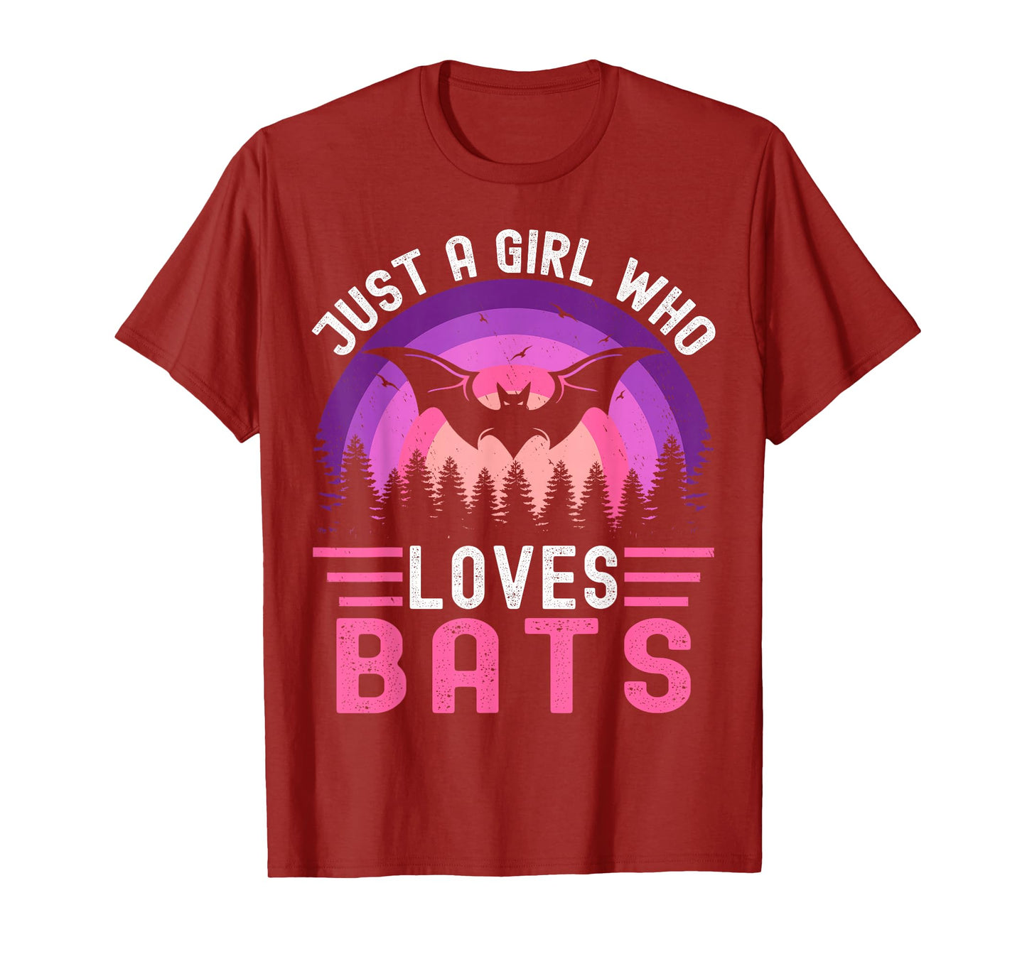 Vintage Bat Just a Girl Who Loves Bats Funny Bat Halloween T-Shirt