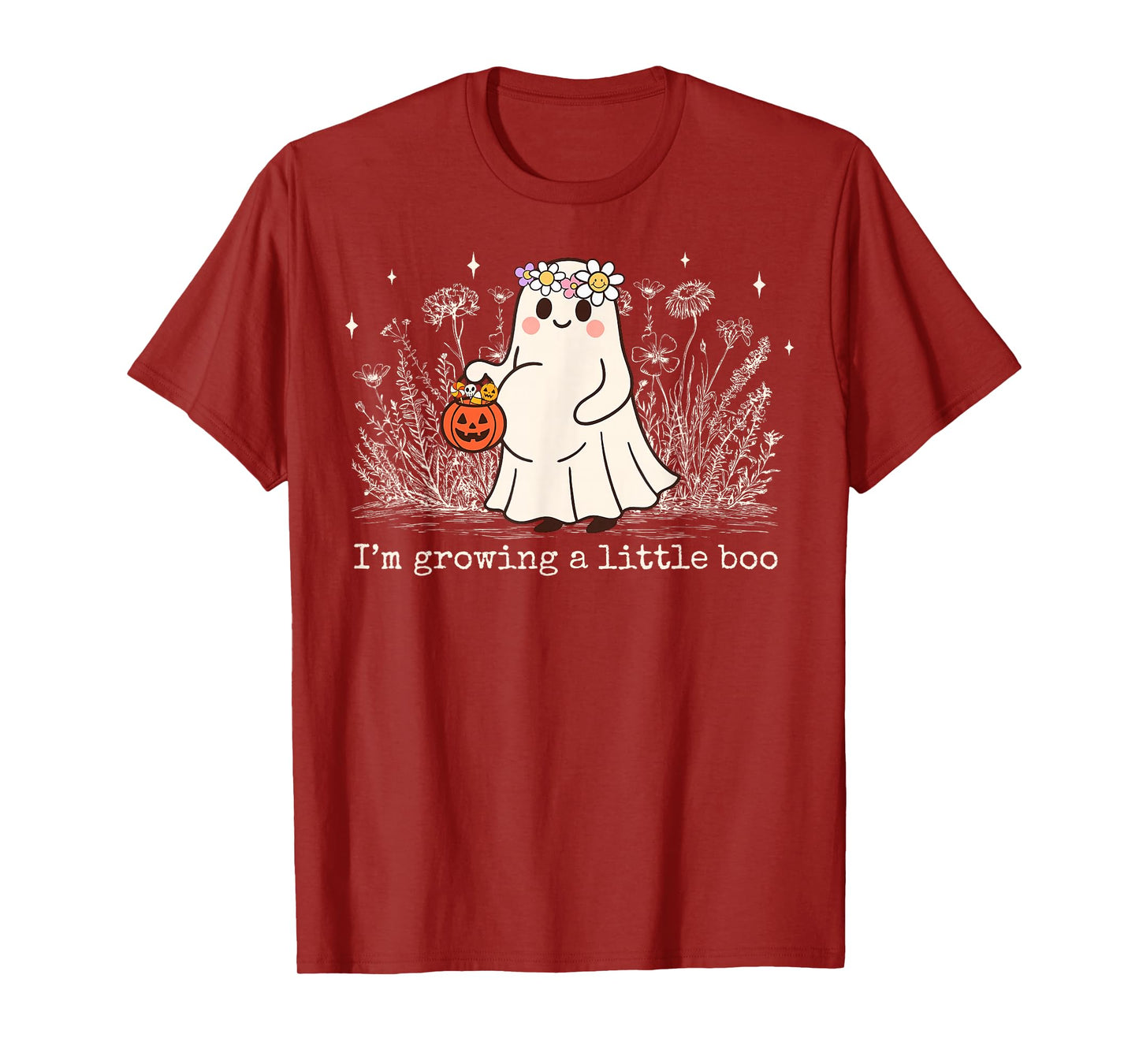 I'm Growing A Little Boo Halloween Pregnancy Announcement T-Shirt