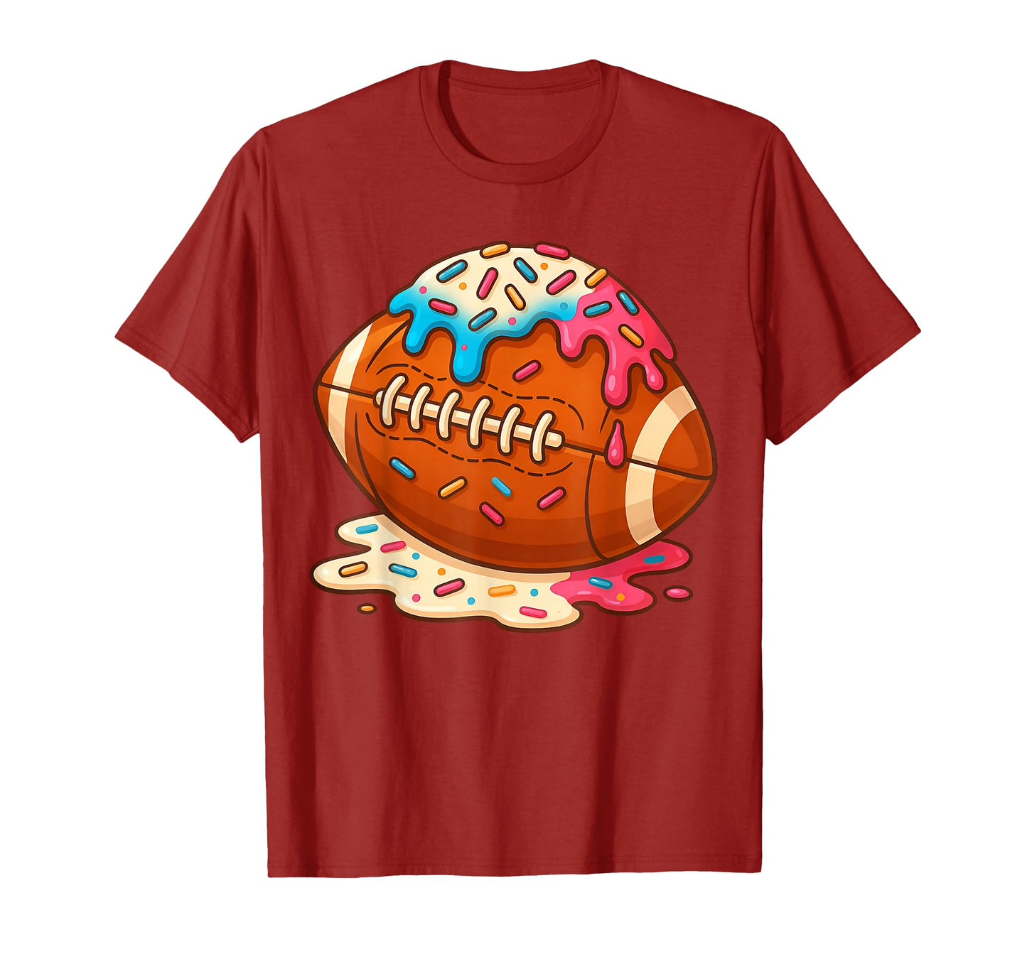 Football Drip Boys Ice Cream Drippy Funny Sprinkles Game Day T-Shirt