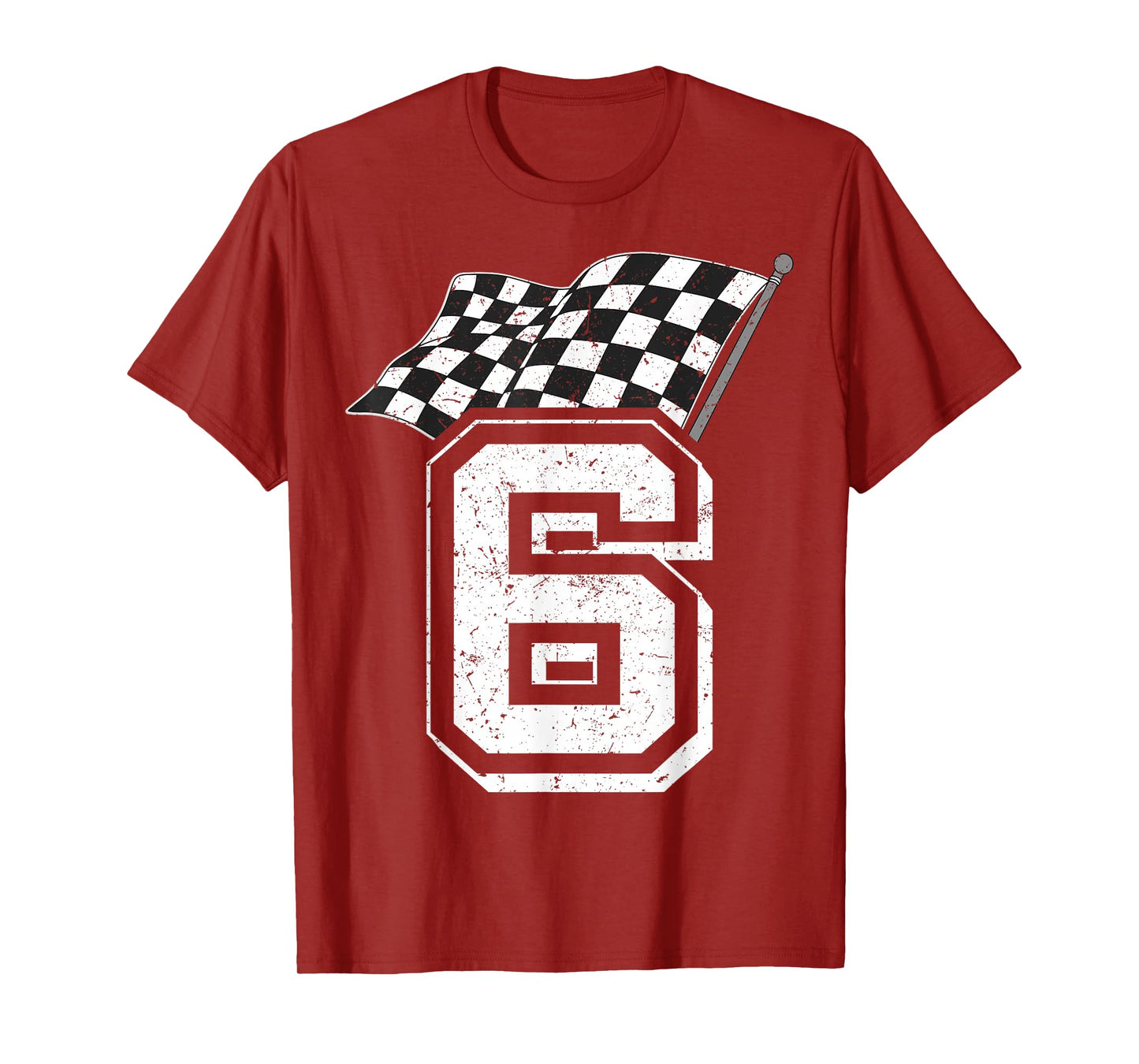 Birthday Boy Number 6 Racing Flag 6th Birthday Race Car T-Shirt