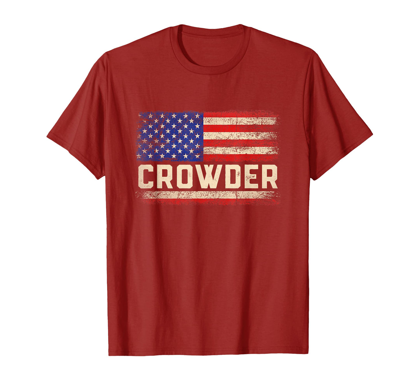 CROWDER Last Name Shirt CROWDER Name American Flag T-Shirt