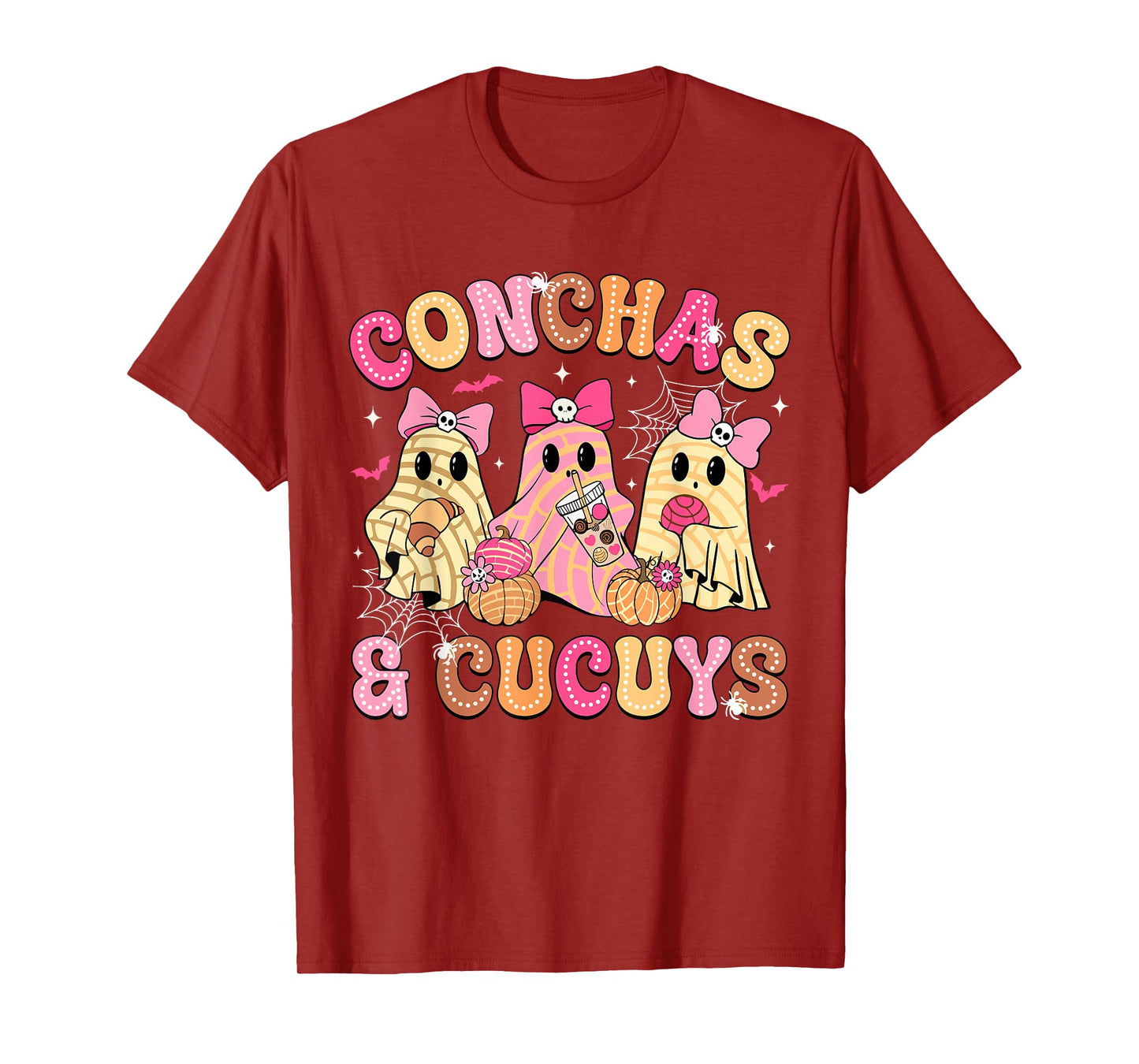 Cute Conchas And Cucuys Ghost Funny Mexican Halloween Ghost T-Shirt