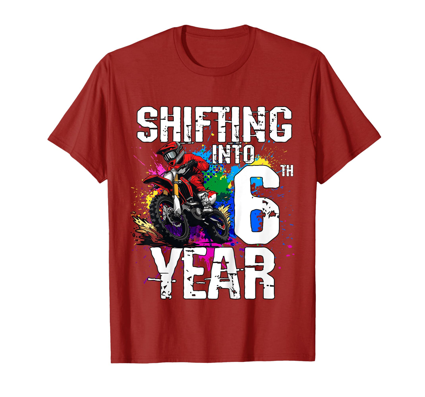 6th Birthday Party Dirt Bike Boy 6 Years Old Dirt Biker T-Shirt