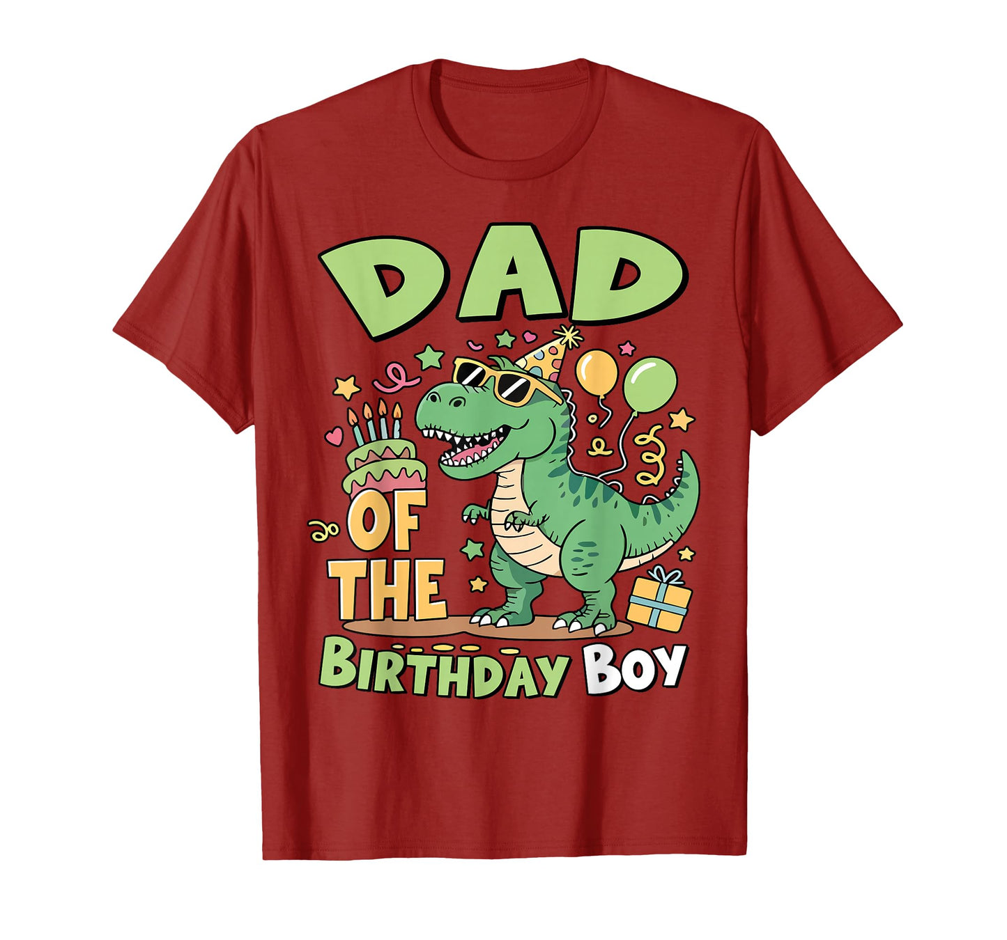 Dad of The Birthday Boy T Rex Dinosaur Family Party Mens T-Shirt
