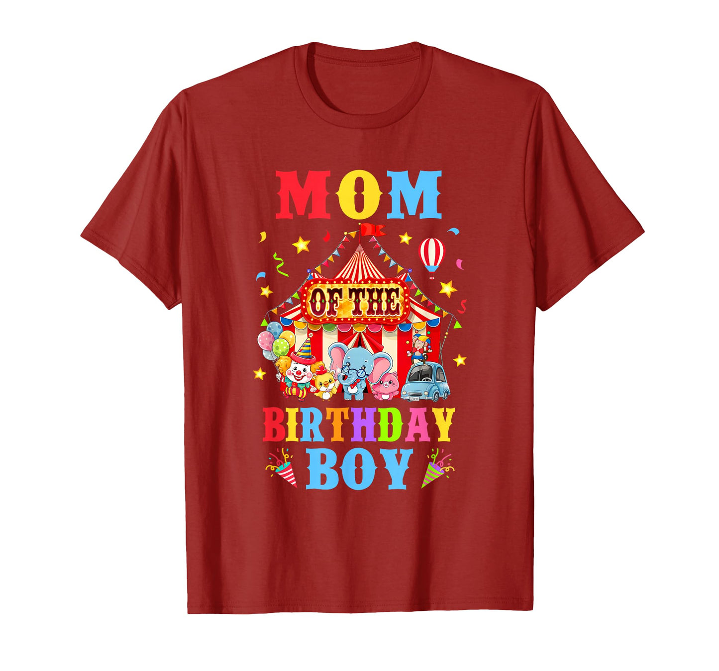 Mom Of The Birthday For Boy Circus Carnival Theme Party T-Shirt