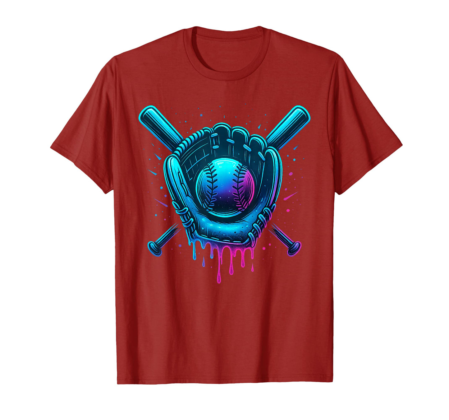Futuristic Baseball Drip Patriotic Ball and Bat Youth Boys T-Shirt