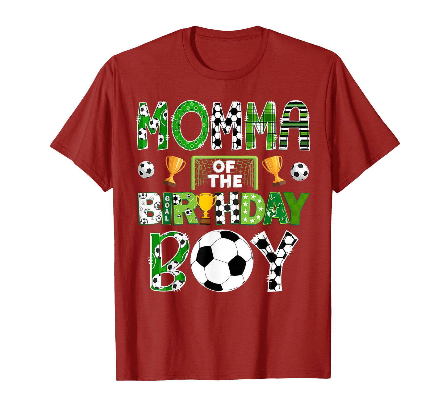 Momma Of The Birthday Boy Soccer Player Game Day T-Shirt