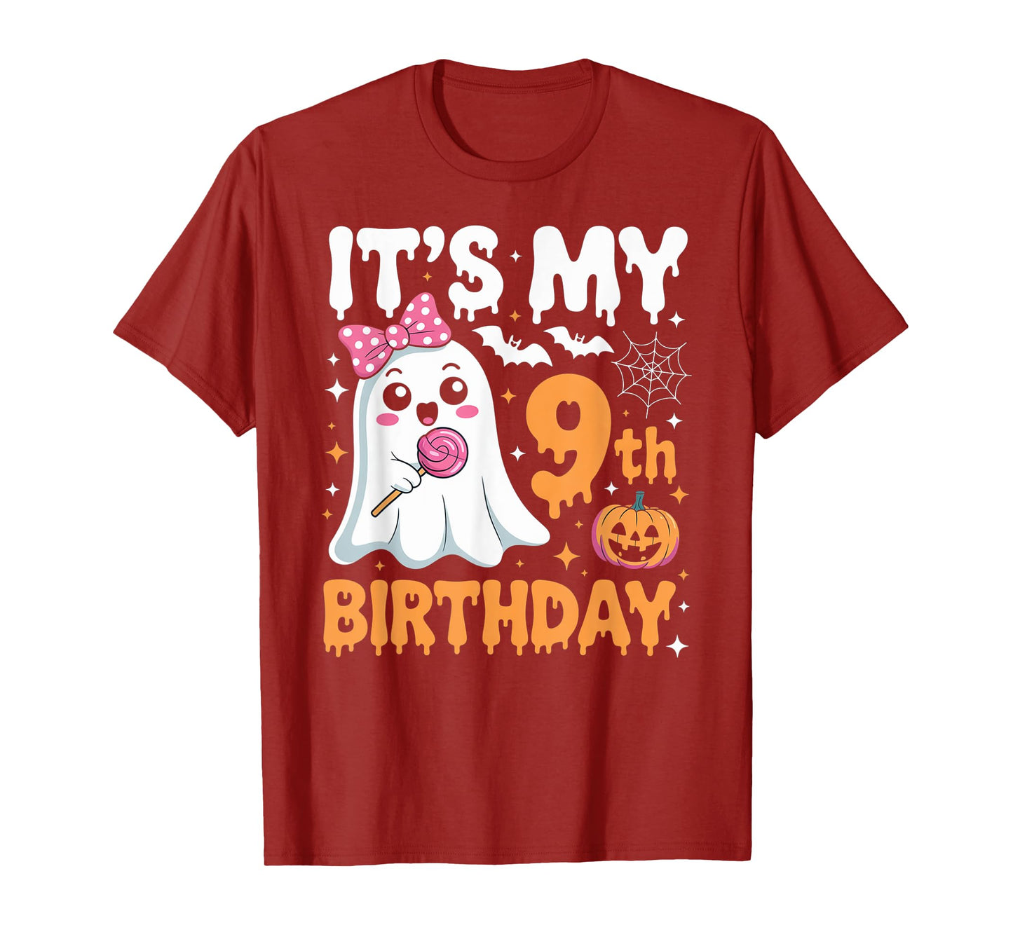 It's My 9th Birthday 9 Years Old Ghost Pumpkin Halloween T-Shirt