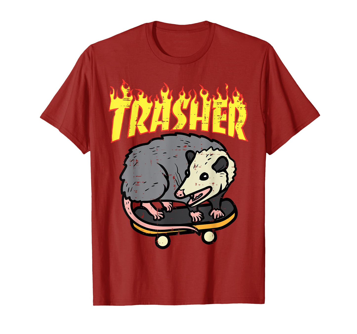 Opossum Skateboard Trasher Funny Possum Skater Men Boys Kids T-Shirt