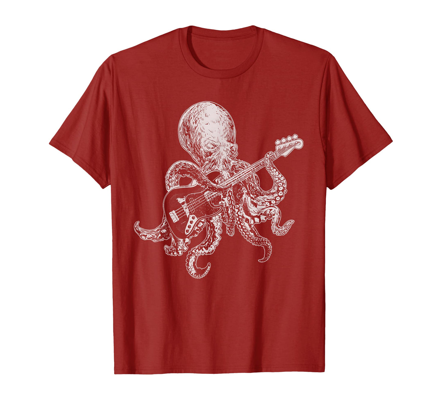 Octopus Playing Bass Guitar Shirt for Men Dad Octopus Lover T-Shirt