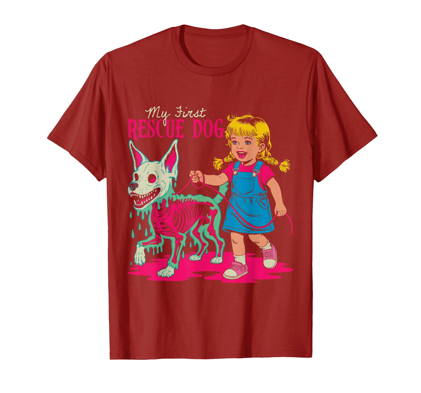 My First Rescue Dog Halloween Creepy Zombie Skeleton T-Shirt