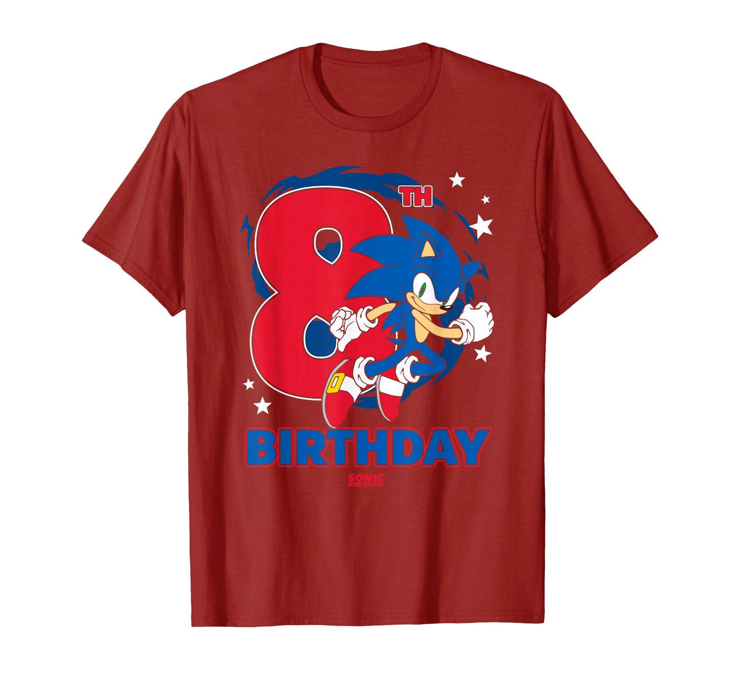 Sonic The Hedgehog Epic Sonic 8th Birthday Big Chest Logo T-Shirt