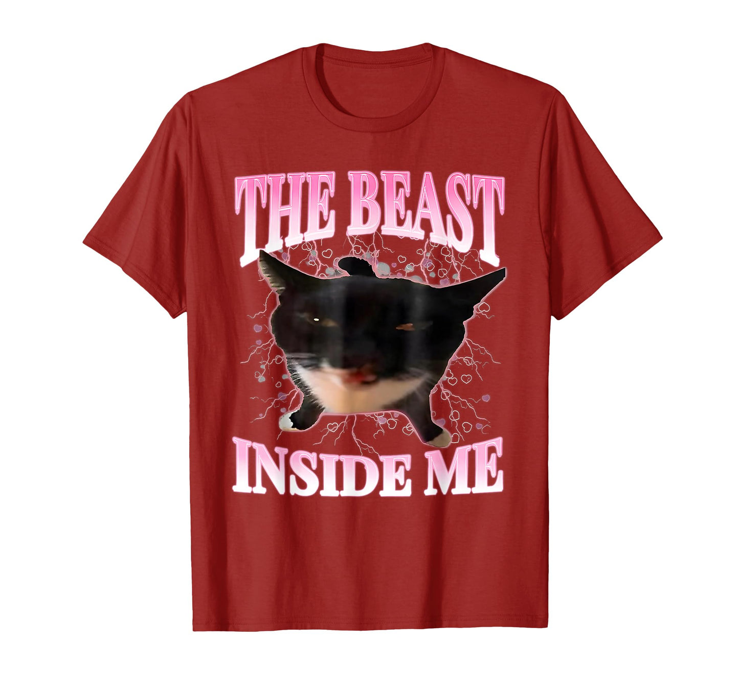 The Beast Inside Me Funny Cat Humor Cute Silly Cat Meme T-Shirt