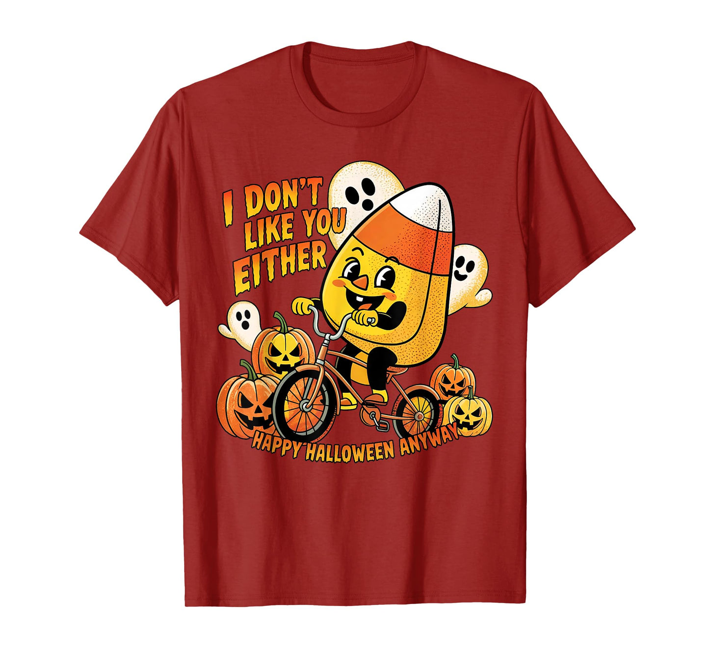 Halloween Costume Funny Candy Corn I Don't Like You Either T-Shirt