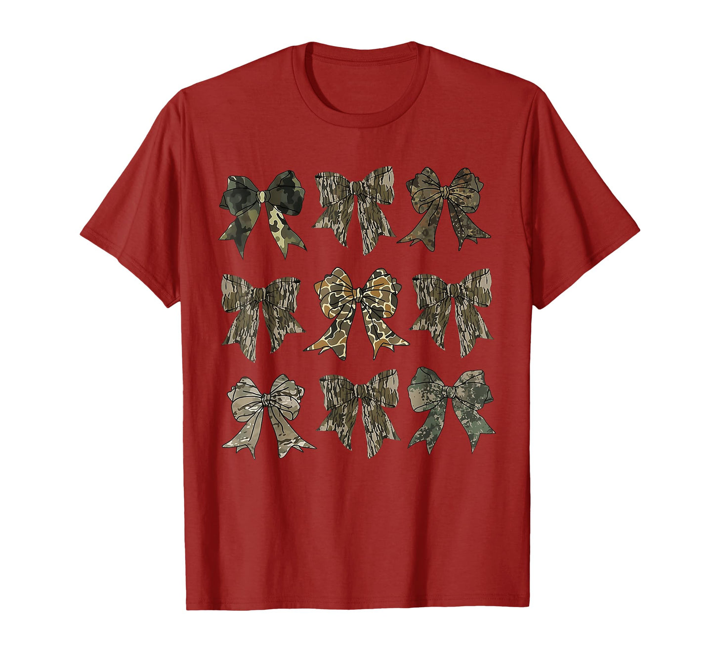 Camouflage Old Camo Bow Camo Coquette Bow Hunting Women Girl T-Shirt