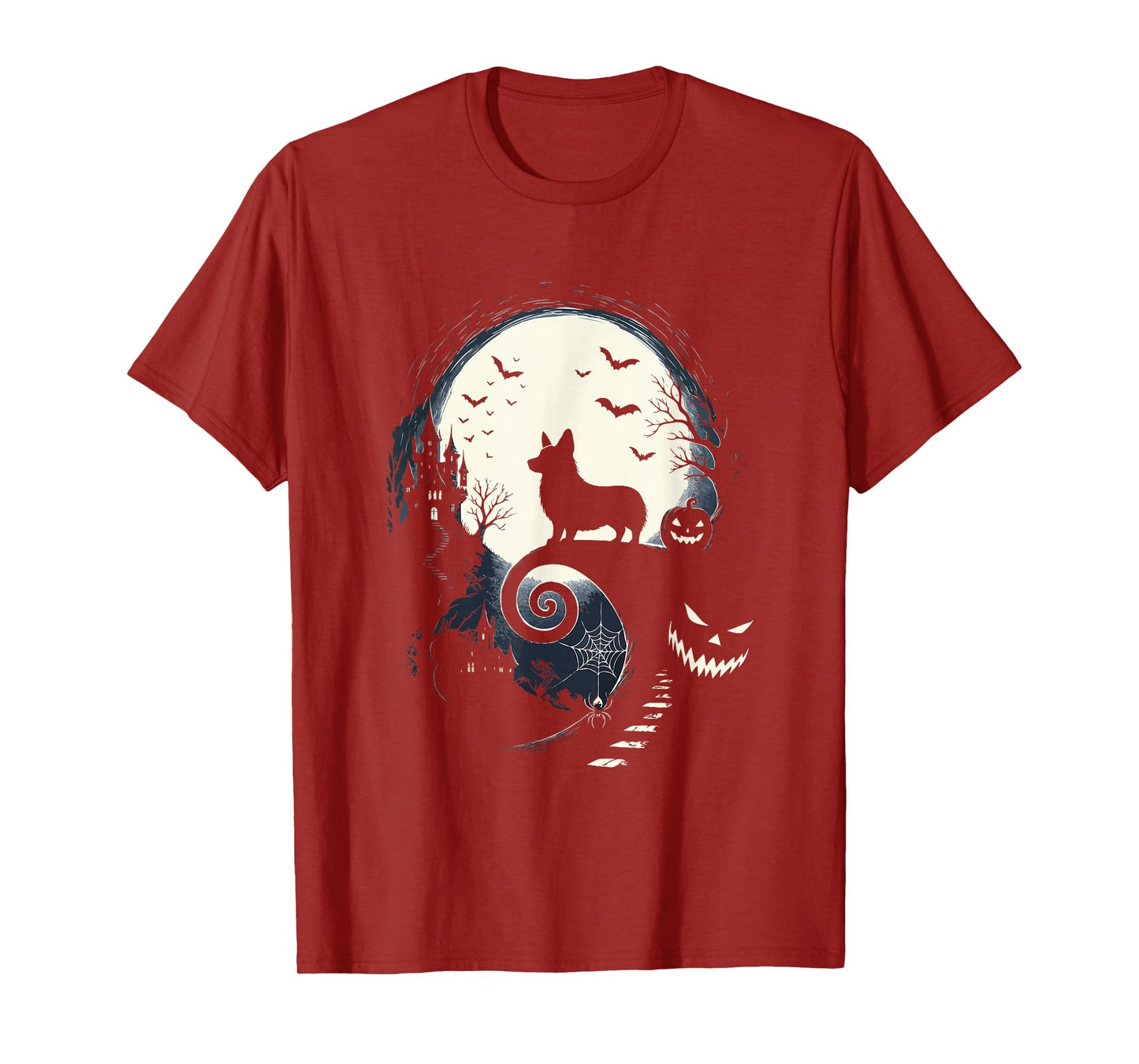 Corgi Dog and Moon Halloween Costume Dog Lover Men Women Kid T-Shirt
