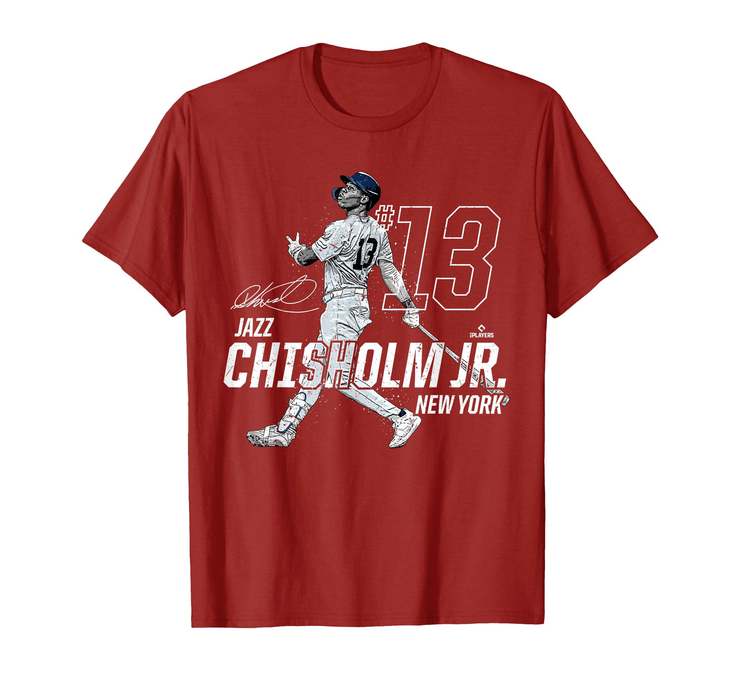 Dynamic Pose Jazz Chisholm Jr New York Baseball MLBPA T-Shirt