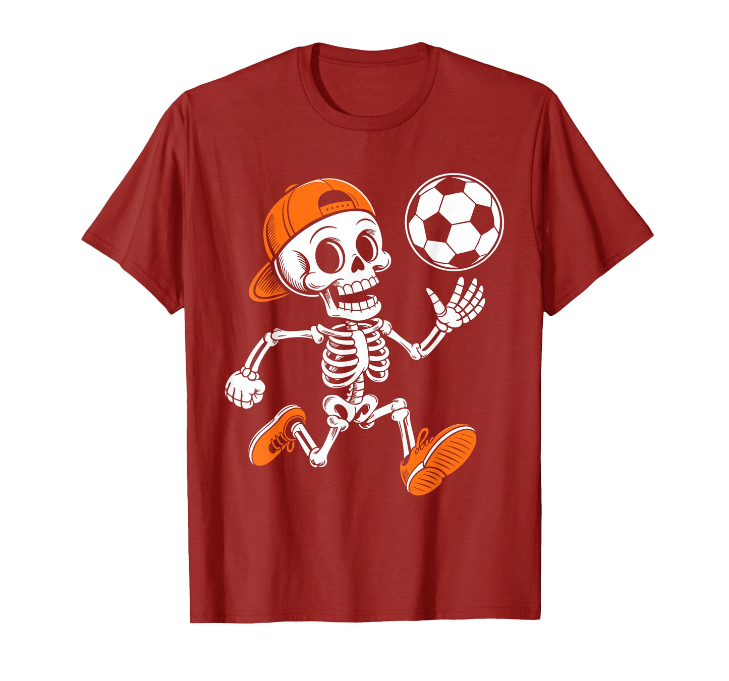 Skeleton Soccer Shirt Ball Adult Men Teen Boy Kids Halloween T-Shirt