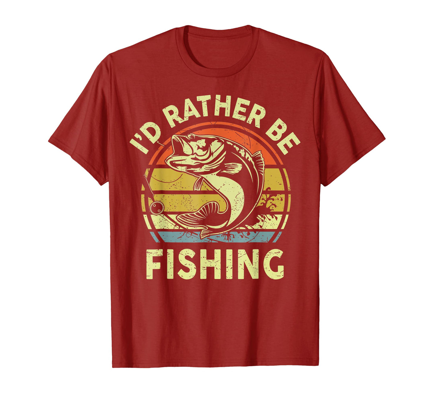 Id Rather Be Fishing Fly Bass Fish Funny Fisherman Dad T-Shirt