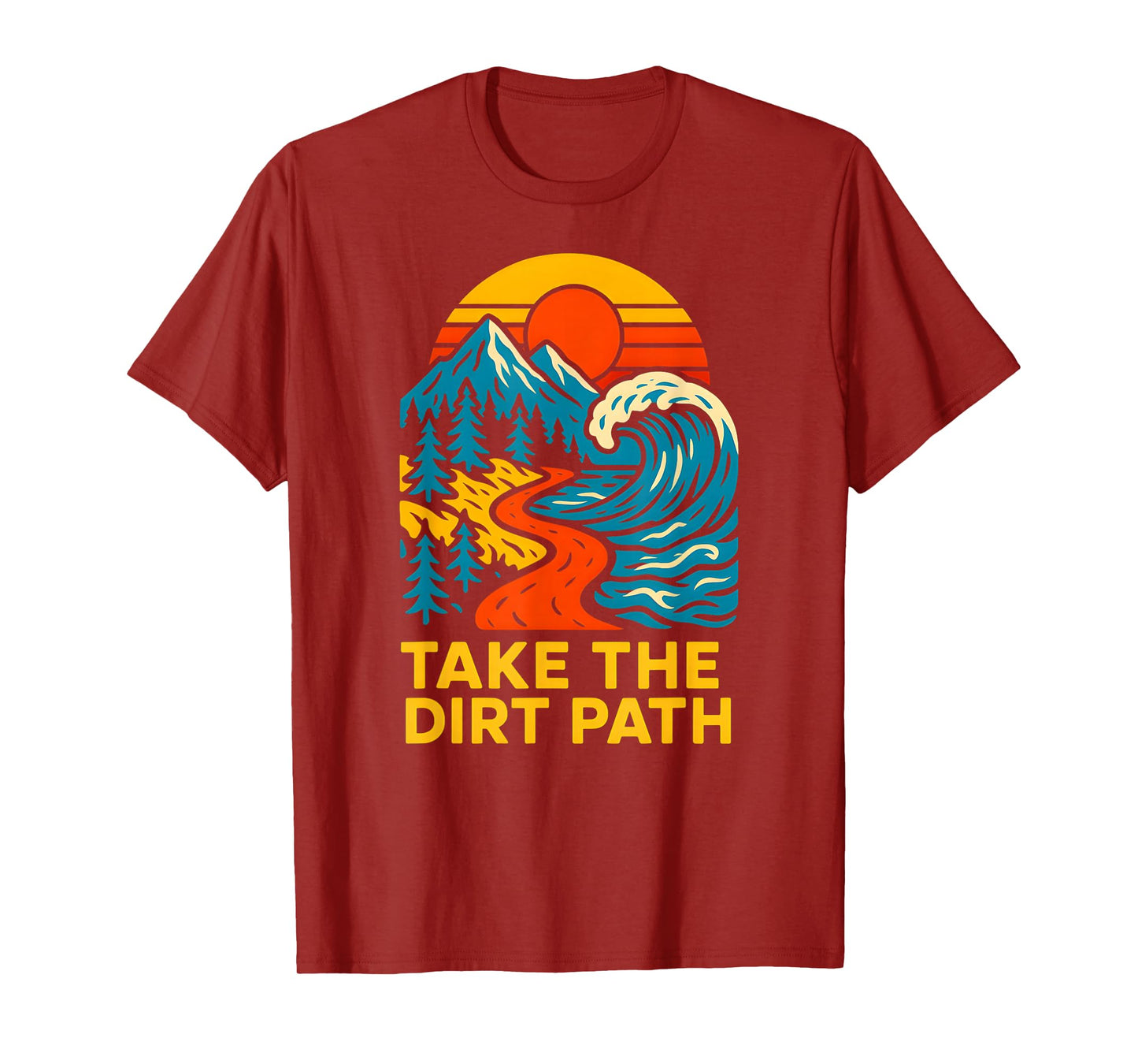 Outdoors Take The Dirt Path Vintage Mens Christian Faith T-Shirt