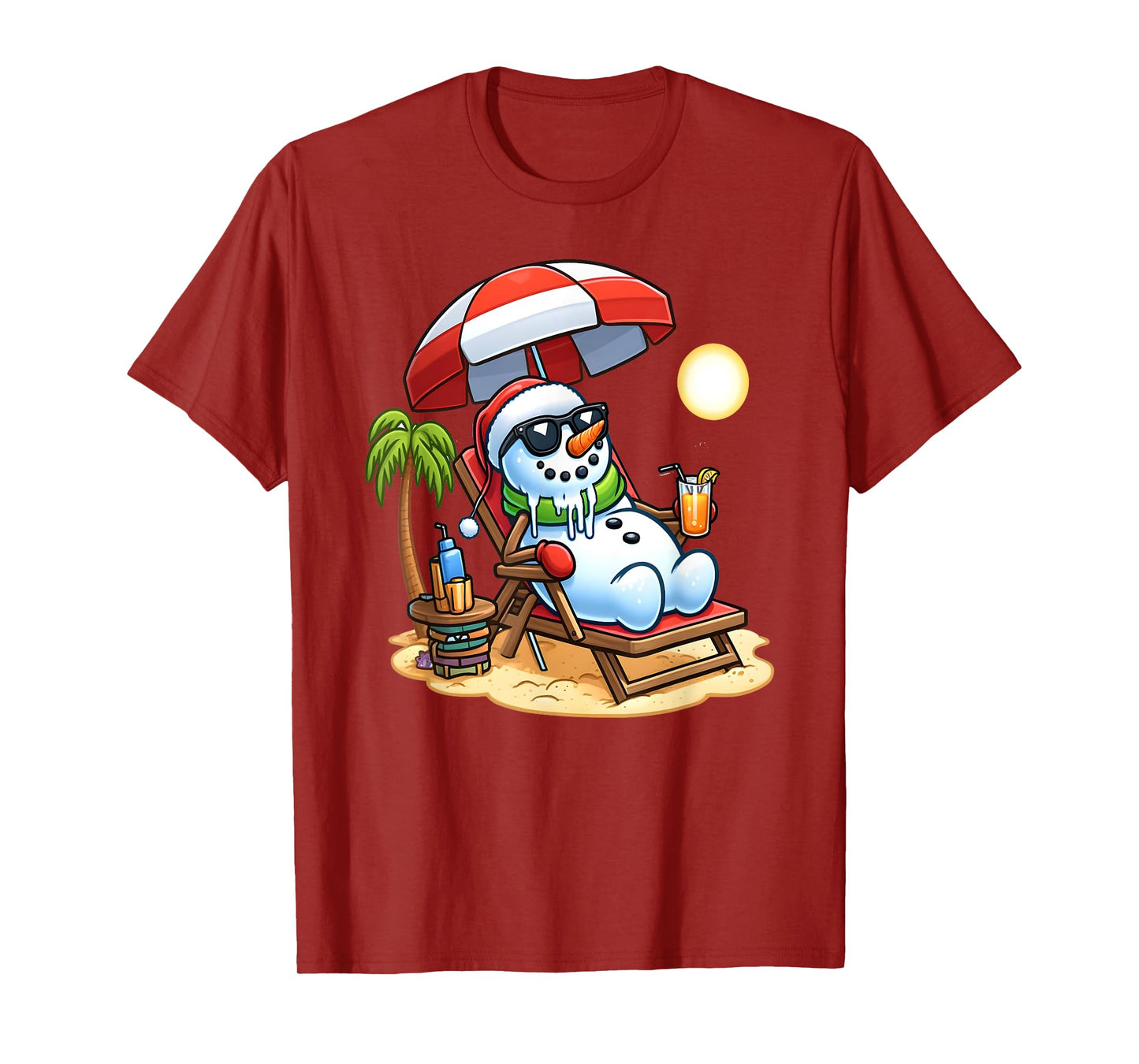 Christmas in July Funny Snowman Summer Fun Beach Holiday T-Shirt