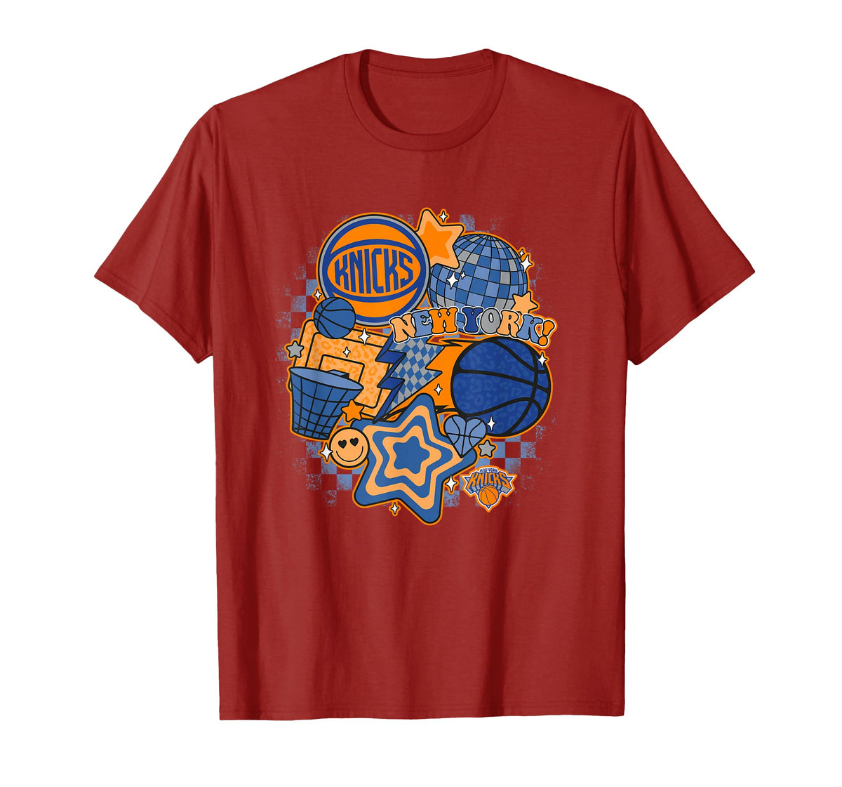 NBA New York Knicks Psychedelic Basketball Collage T-Shirt